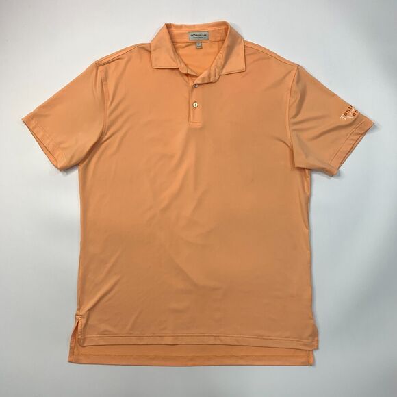Peter Millar Summer Comfort Polo Shirt Mens M Medium Orange Stretch Sweat Wick - Picture 2 of 13